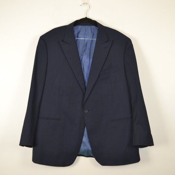 Avanti Mens 46R Wool Sport Blazer Jacket 1 Button 3 Pocket Blue Career Coat - Picture 1 of 8